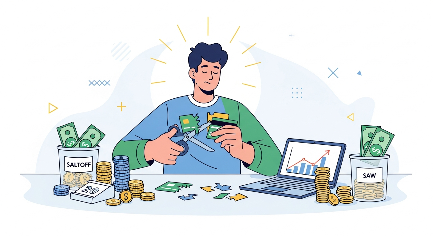 Illustration of balances, payment priorities, and a debt payoff checklist