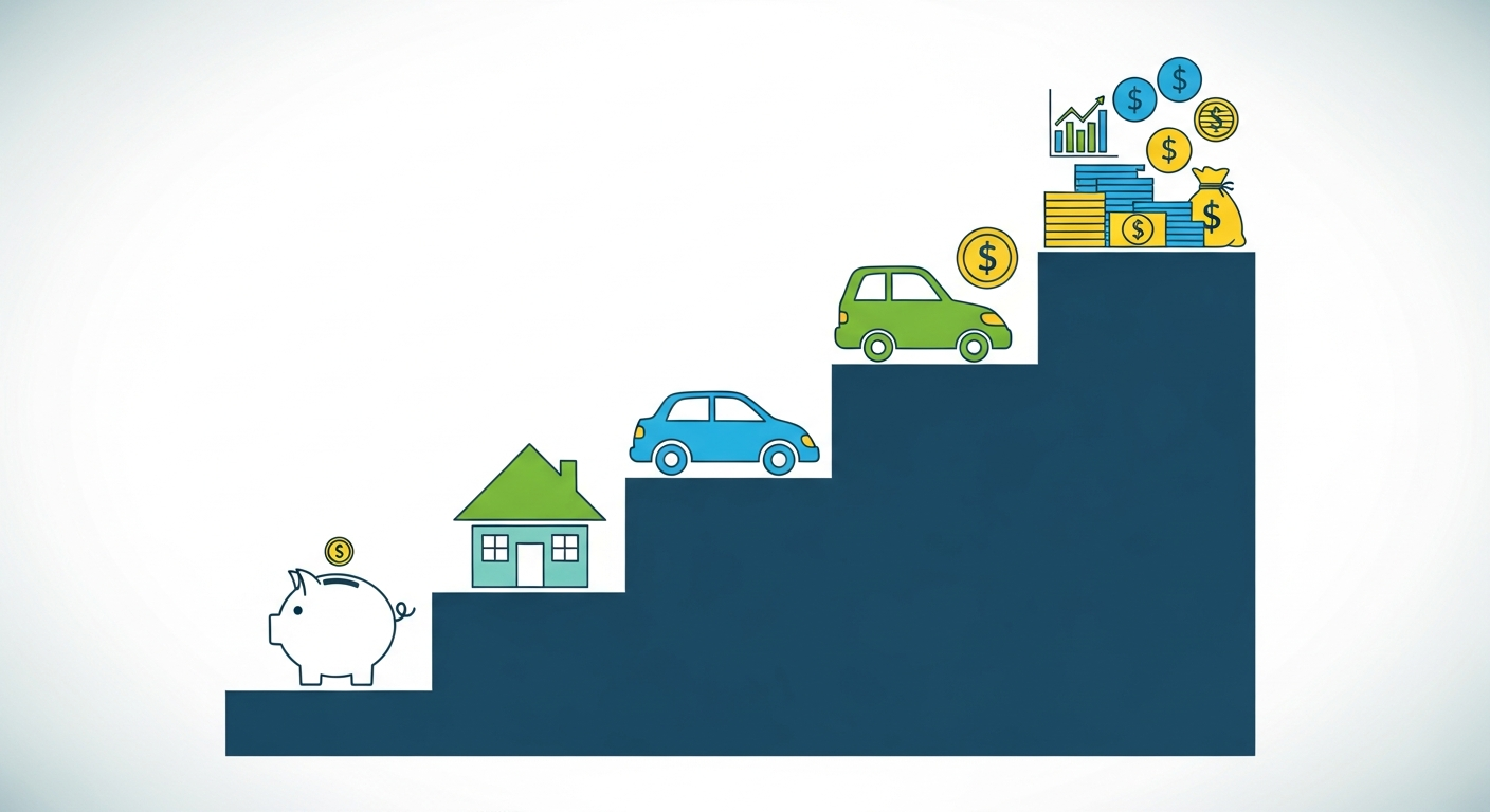 Professional illustration of celebrating financial achievements and milestones
