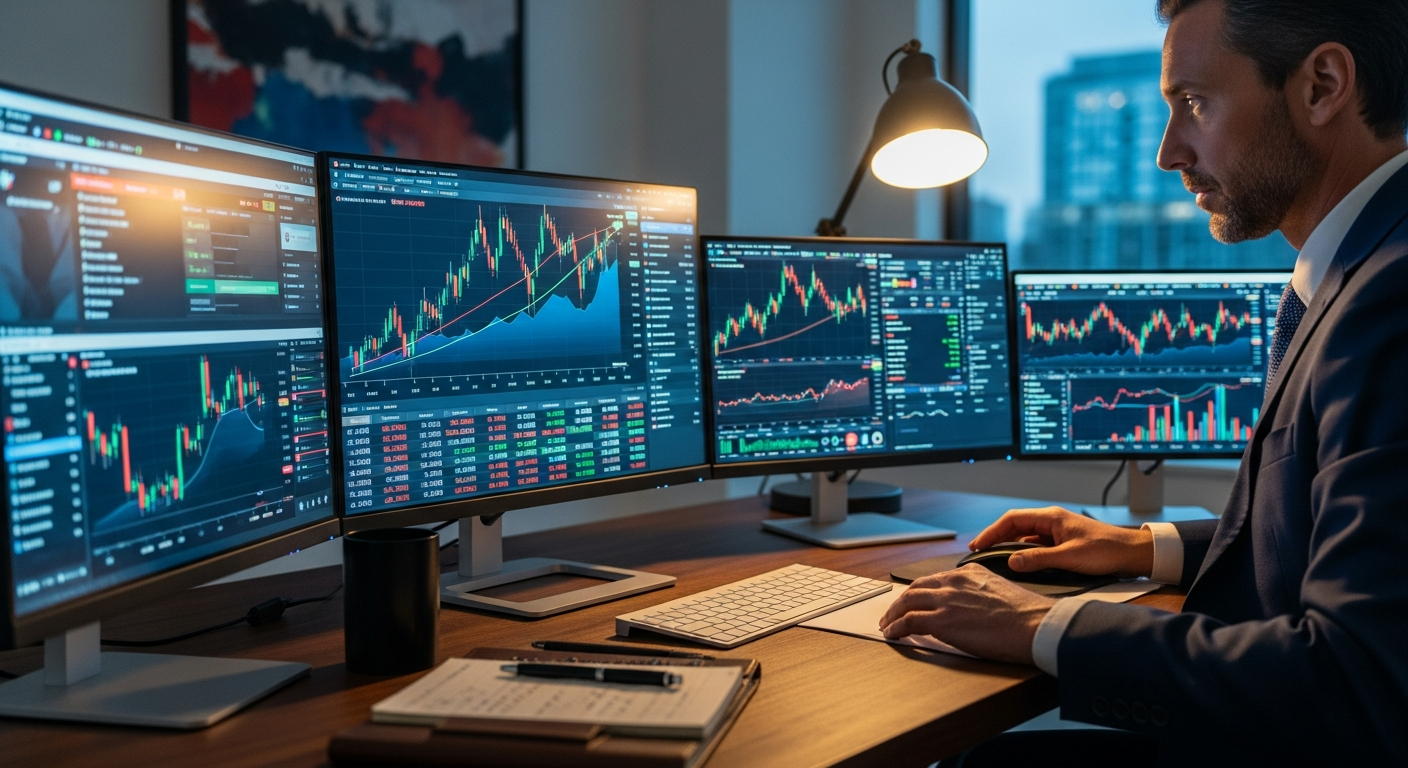 Professional illustration of investing and wealth building strategies
