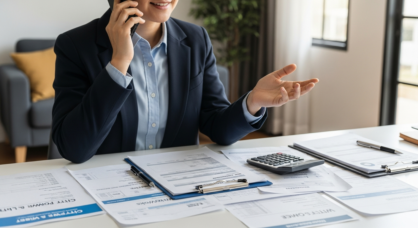 Professional illustration of bill negotiation and money saving tactics